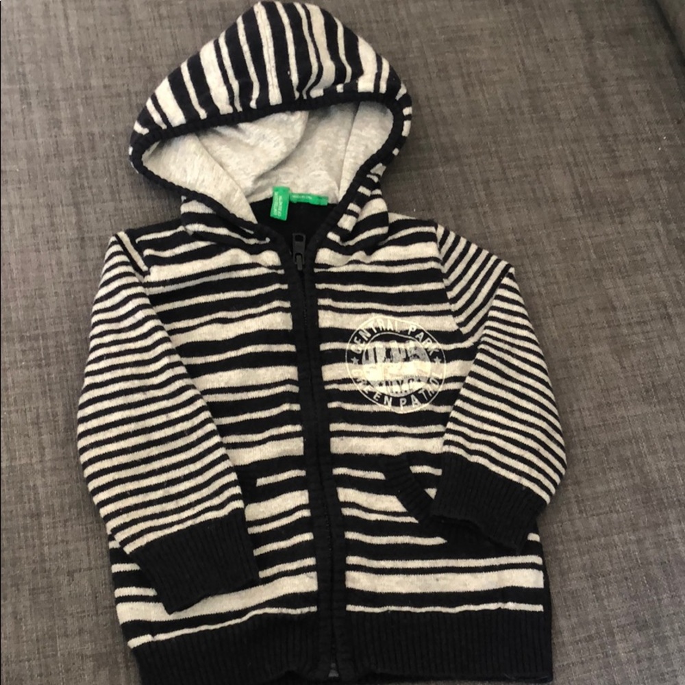 Striped hooded sweater